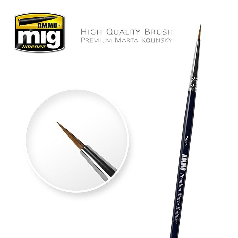 MUNITIONS de Mig Jimenez 8601 2/0 BROSSE RONDE PREMIUM MARTA KOLINSKY