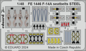 Ceintures de sécurité Eduard FE1446 F-14A en acier, Great Wall Hobby, échelle 1/48