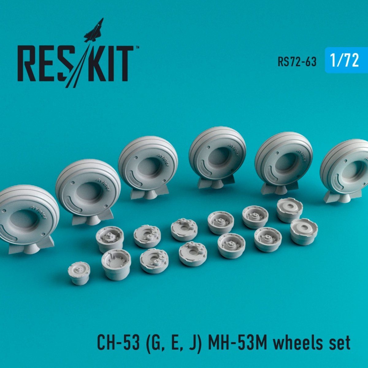 RESKIT RS72-0063 CH-53 (G,E,J)/MH-53M JEU DE ROUES 1/72