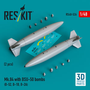 RESKIT RS48-0526 Mk.84 avec bombes BSU-50 (2 pièces) (impression 3D) 1/48