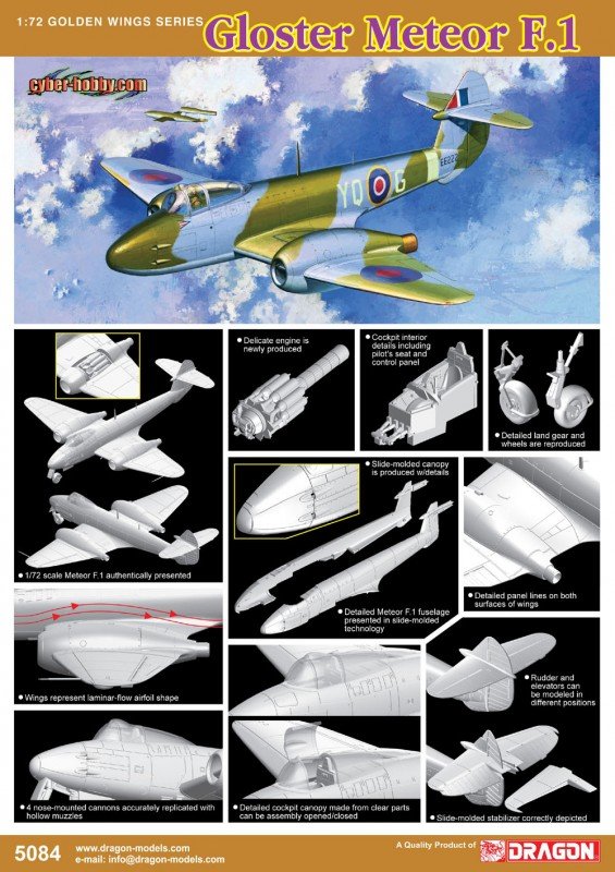 Cyber-Hobby 5084 Gloster Meteor F.1 (1/72) – immagine 2