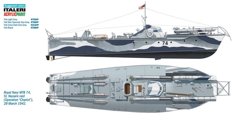 Italeri 5619 Vosper MTB 74 St. Nazaire Raid 1/35 – zdjęcie 2
