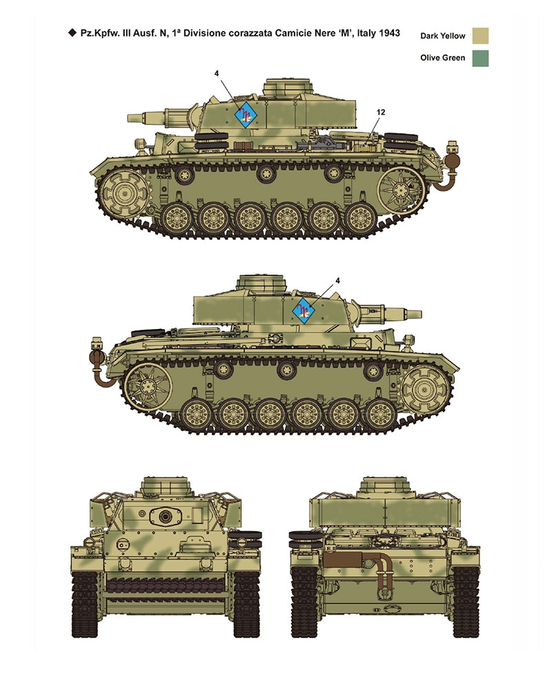 Academy 13567 German Panzer III Ausf. N "Afrika Korps" Medium Tank 1/35