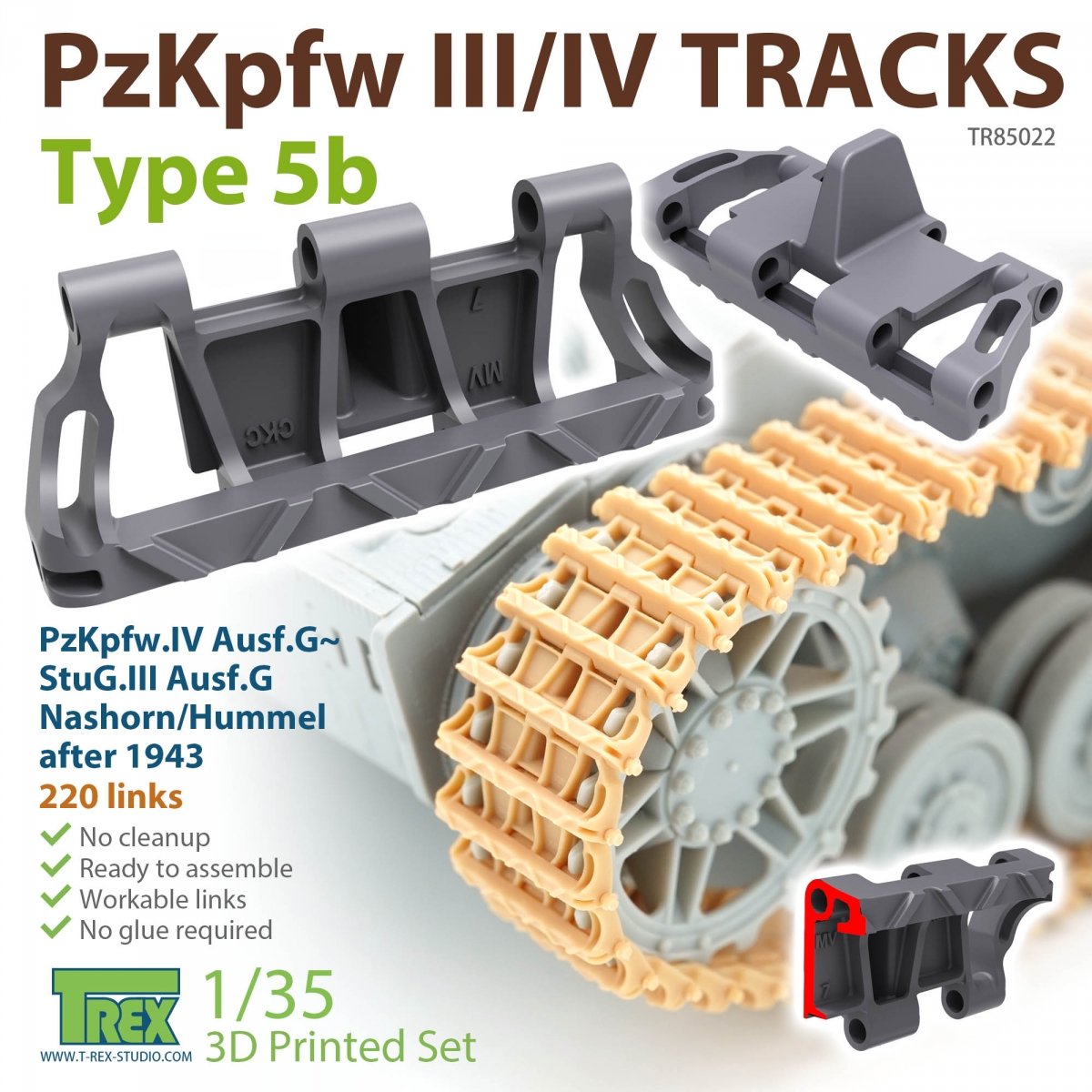 T-Rex Studio TR85022 PzKpfw.III/IV Pistes Type 5b 1/35