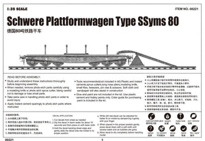 Trumpeter 00221 Schwere Plattformwagen Type SSyms 80 1/35 – zdjęcie 2