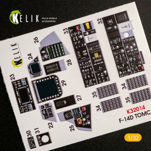 KELIK K32014 F-14D SUPER TOMCAT - DÉCALCOMANIE 3D INTÉRIEURE POUR MAQUETTE TRUMPETER 1/32 – image 2