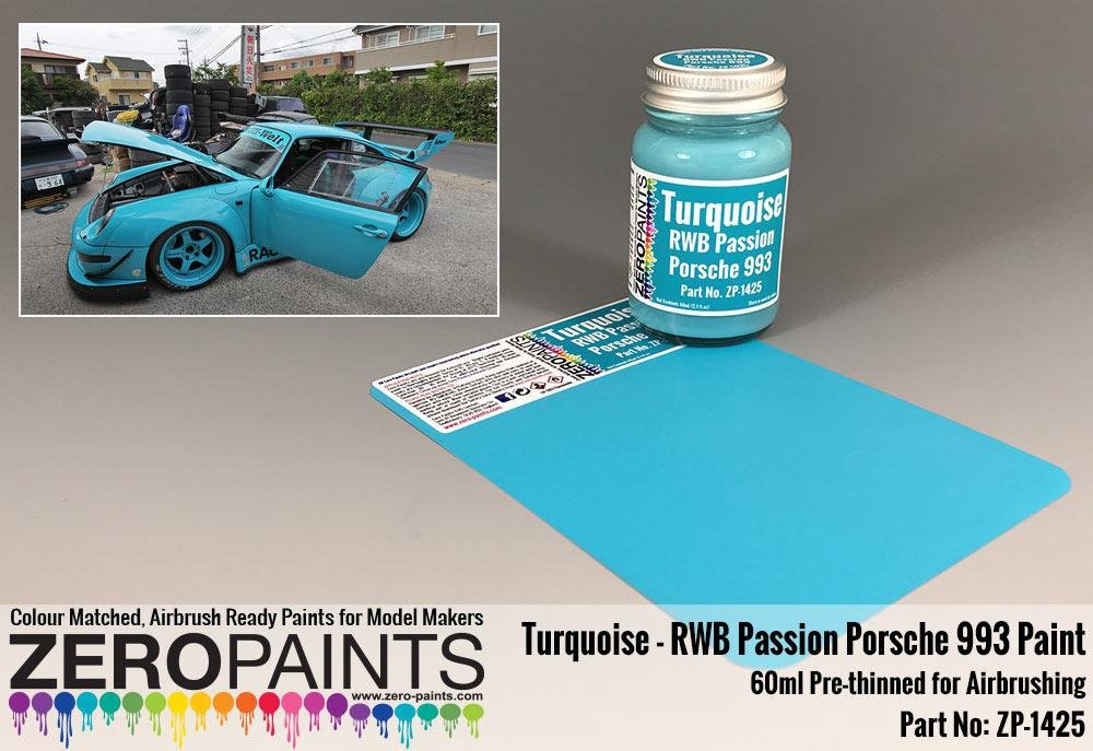 Peinture turquoise Zero Paints ZP-1425 RWB Rauh Passion Porsche 993, 60 ml