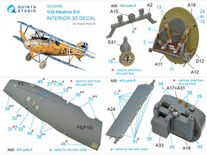 Intérieur imprimé en 3D et coloré sur papier décalcomanie (Wingnut Wings) Quinta Studio QD32085 Albatros DV 1/32  – immagine 2