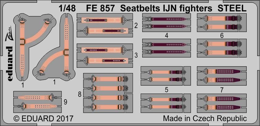 Eduard FE857 Ceintures de sécurité Combattants IJN ACIER 1/48