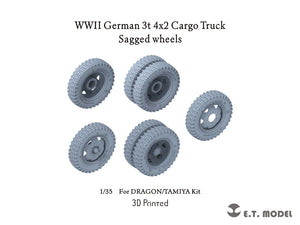 Camion cargo allemand 3t 4x2 de la Seconde Guerre mondiale, modèle ET P35-169, roues affaissées, échelle 1/35