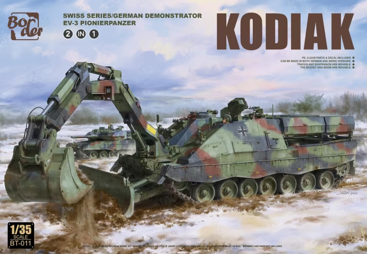 Maquette Border BT-011 Kodiak Série Suisse/Démonstrateur Allemand AEV-3 Pionierpanzer (2 en 1) 1/35