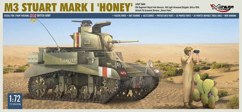 Mirage Hobby 720006 M3 Stuart Mk.I Honey Light Tank 1/72  – image 2