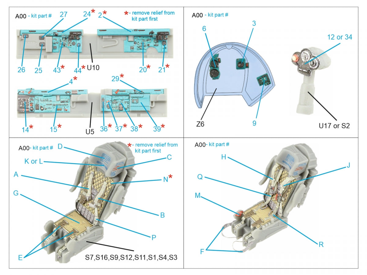 Intérieur coloré imprimé en 3D sur papier décalcomanie Quinta Studio QD48447 MiG-21UM (Trumpeter) 1/48  – immagine 9