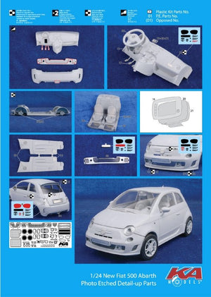 KA Models KE-24045 FIAT500 PIÈCE DE DÉTAIL EN PHOTODÉCROÏDE 1/24 – imagen 3