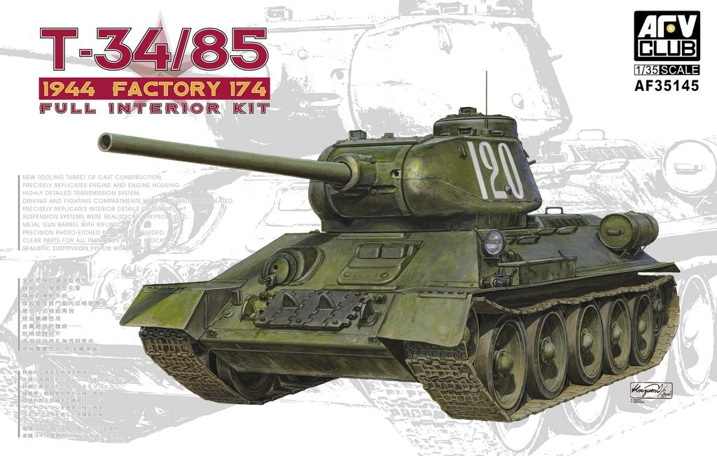 AFV Club 35145 T-34/85 Mod.1944 Factory 174 - Kit intérieur complet (1/35) 