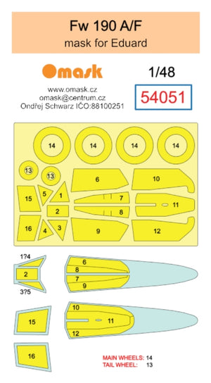 Masque Omask 54051 Fw 190 A/F (pour Eduard) 1/48  – image 2