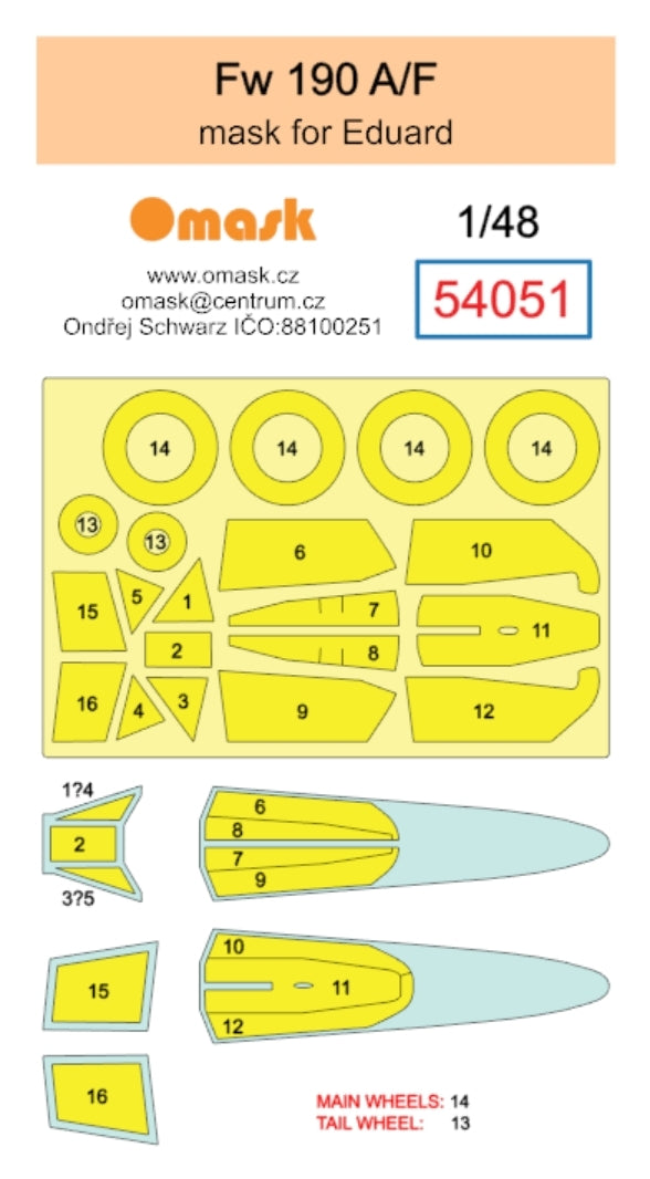 Masque Omask 54051 Fw 190 A/F (pour Eduard) 1/48  – image 2