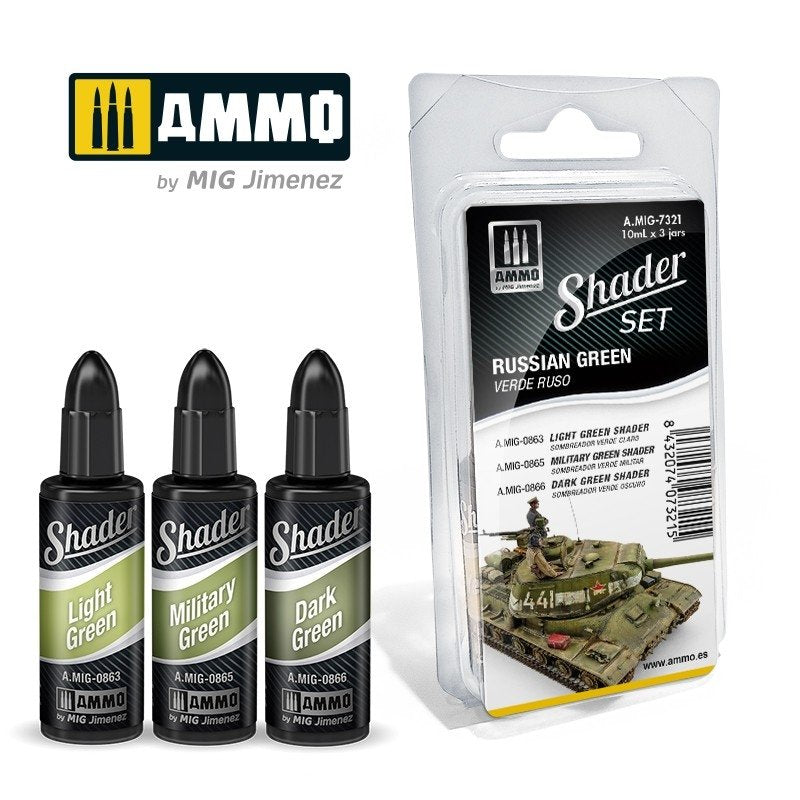 Munitions pour Mig 7321 SHADER Set Vert russe 3x10ml