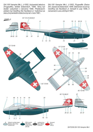 Special Hobby 72339 DH.100 Vampire Mk. I Le Premier Jet Gardiens de la Neutralité 1/72 – image 5