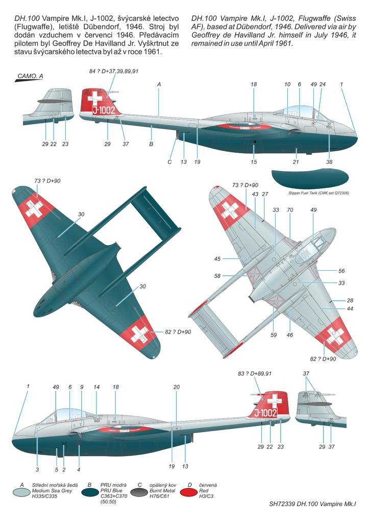 Special Hobby 72339 DH.100 Vampire Mk. I Le Premier Jet Gardiens de la Neutralité 1/72 – image 5