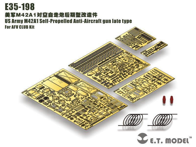 ET Modèle E35-198 Canon antiaérien automoteur M42A1 de l&amp;#39;armée américaine, version tardive (pour kit AFV CLUB) (1/35)