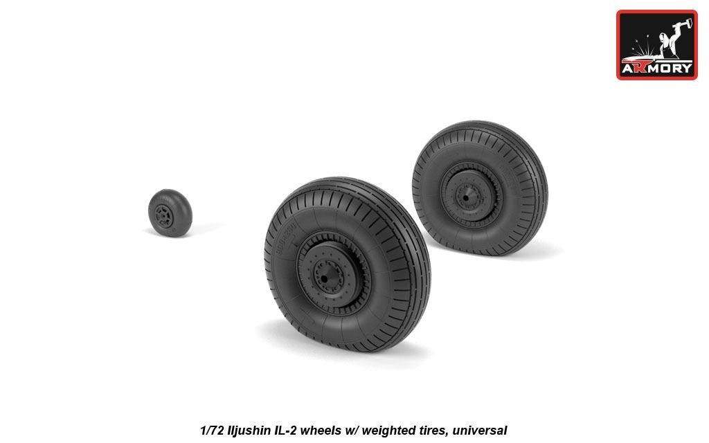 Armory Models AW72055 Iljushin IL-2 Bark, roues de type ancien avec pneus lestés, échelle 1/72