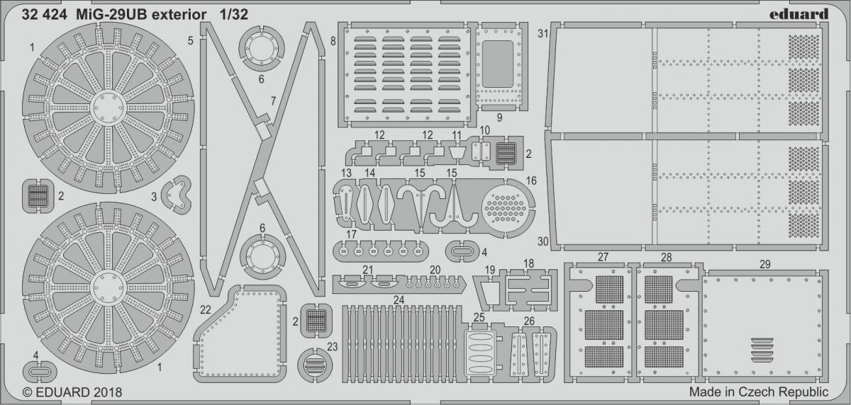 Eduard 32424 MiG-29UB TROMPETTE extérieur 1/32