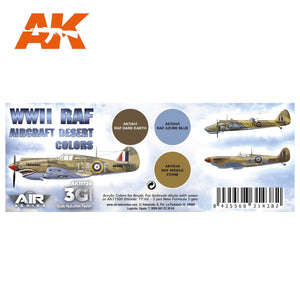 AK Interactive AK11726 Avions de la RAF de la Seconde Guerre mondiale, couleurs désertiques, 3 x 17 ml – image 2