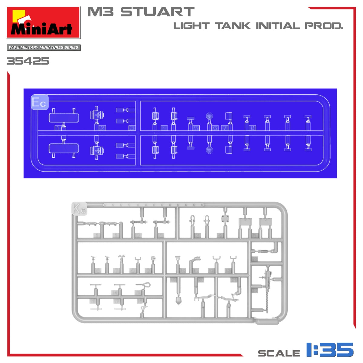 MiniArt 35425 M3 STUART CHAR LÉGER, PRODUCTION INITIALE 1/35 – imagen 9