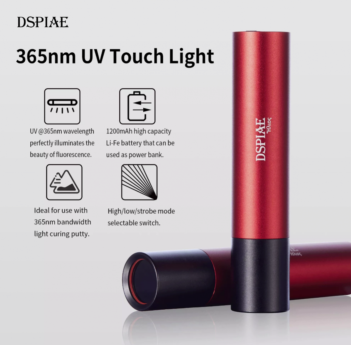 Lampe torche ultraviolette DSPIAE UV-T 365 nm