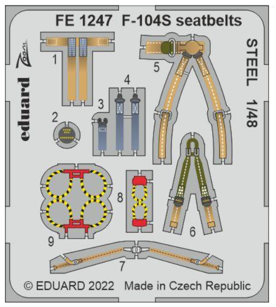 Ceintures de sécurité Eduard FE1247 F-104S KINETIC 1/48