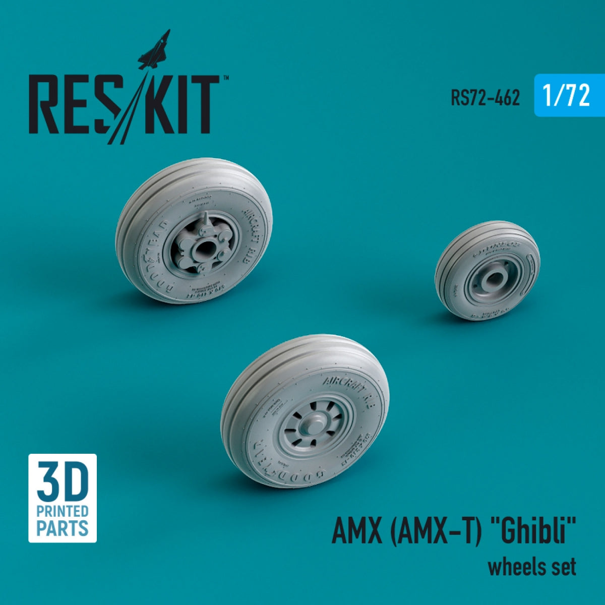 RESKIT RS72-0462 AMX (AMX-T) « Ghibli » : jeu de roues (impression 3D) 1/72