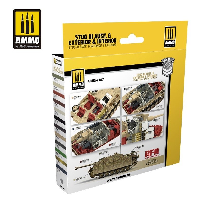Munitions du Mig Jimenez 7187 STUG III AUSF. G Ensemble extérieur et intérieur 12x17ml – image 2