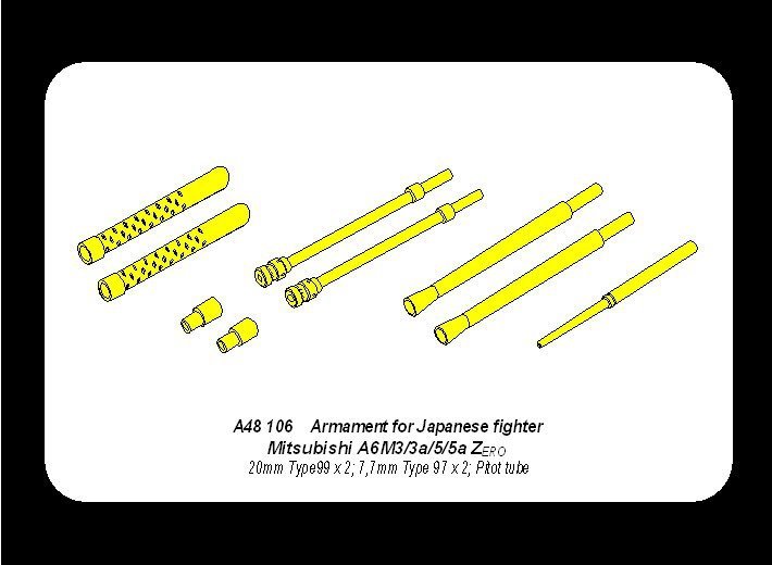 Aber A48 106 Armement pour chasseur japonais Mitsubishi A6M5 Zero (1/48) – immagine 10