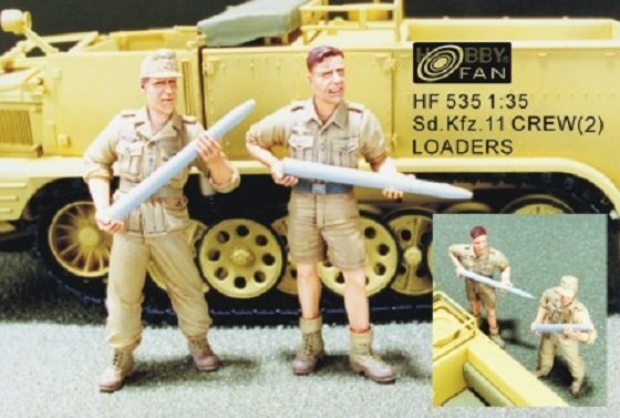 Figurines Hobby Fan HF535 Sdkfz11 CREW(2) AFRIKAKORPS-2 1/35