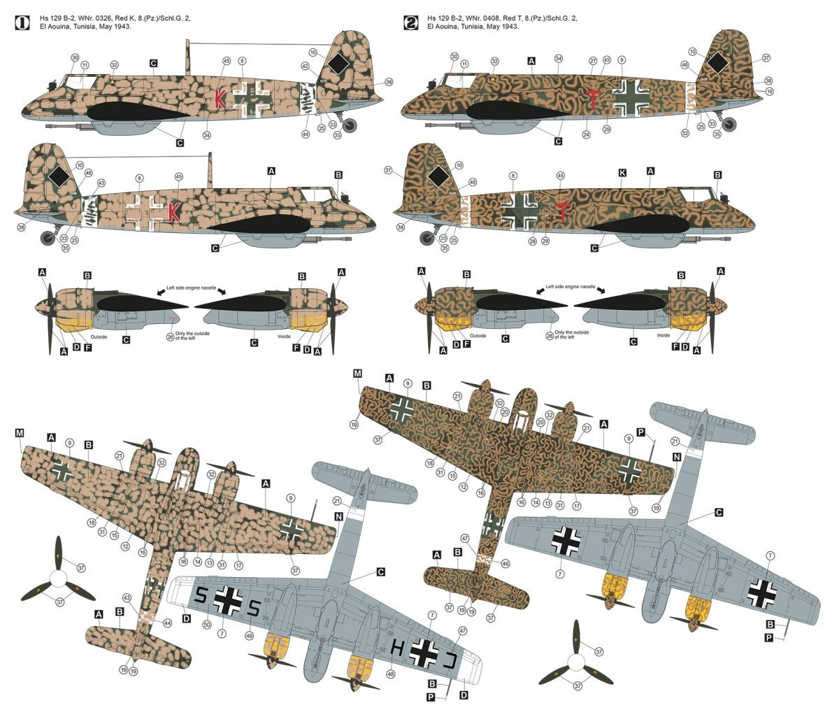 Hobby 2000 48012 Henschel Hs 129 B-2 Afrique du Nord 1/48 – Bild 2