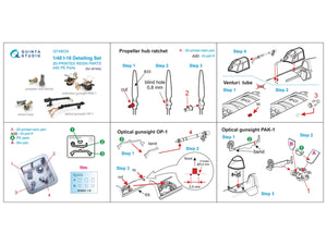 Quinta Studio QT48034 Kit de détails I-16 : cliquet de moyeu d&amp;#39;hélice, tube Venturi, viseur PAK-1, viseur OP-1 (tous kits) 1/48 – image 11