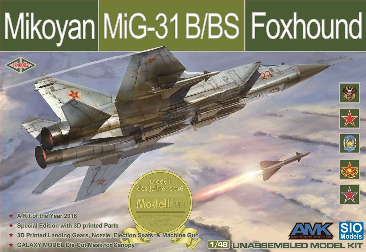 Maquette SIO K48002 Mikoyan MiG-31 B/BS Foxhound 1/48