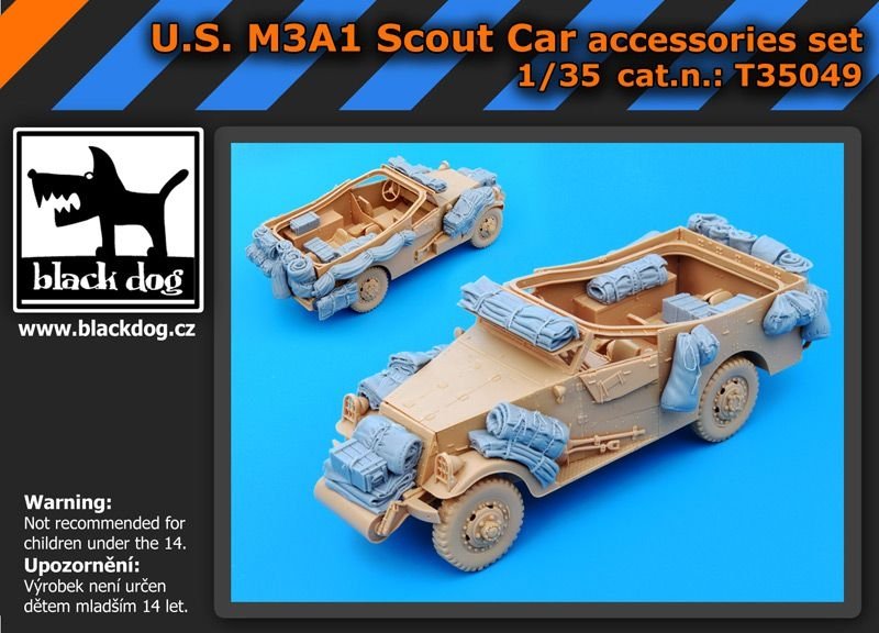Voiture de reconnaissance américaine M3A1 Black Dog T35049 au 1/35