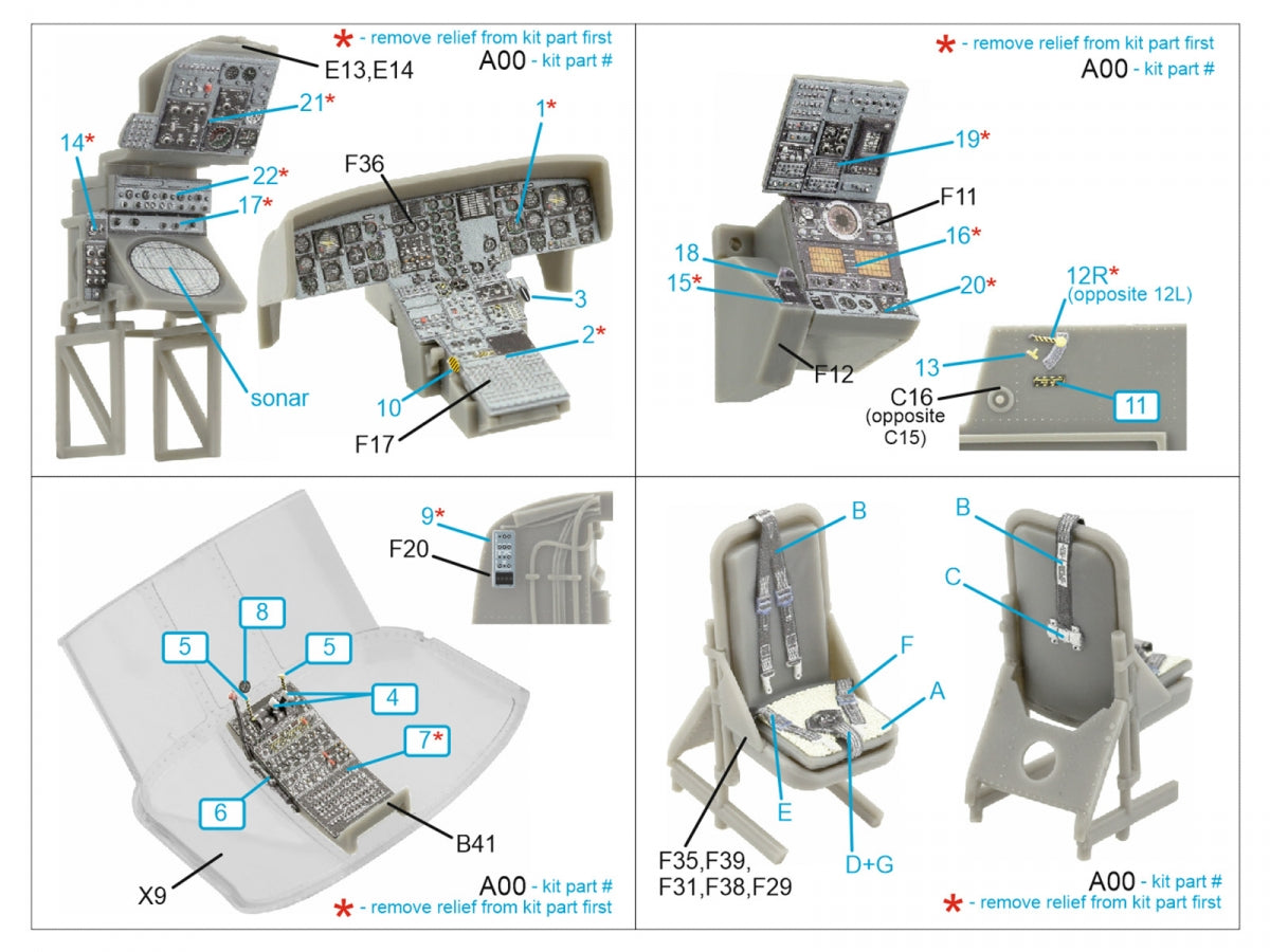 Intérieur imprimé en 3D et coloré sur papier décalcomanie Quinta Studio QD48429 Westland Sea King HAS.1 (Airfix) 1/48 – immagine 2