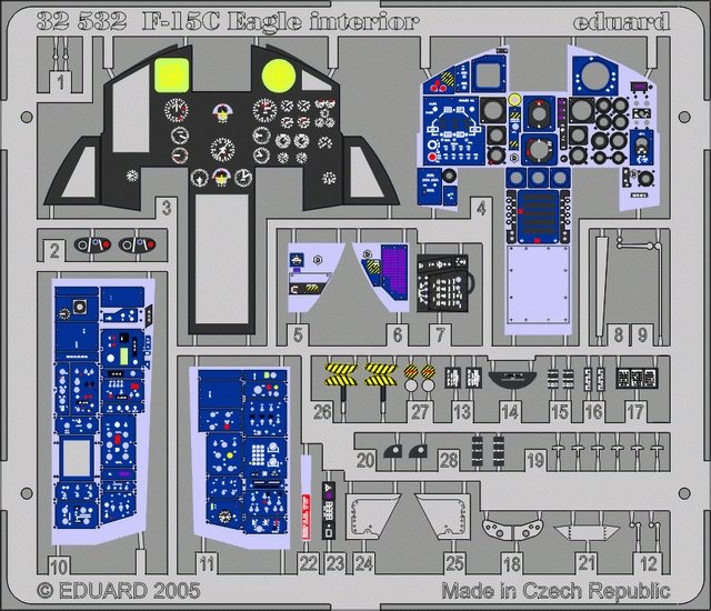 Intérieur du F-15C Eduard 32532 au 1/32 Tamiya