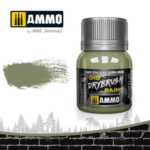 Ammo of Mig 0608 DRYBRUSH Vert olive clair 40ml