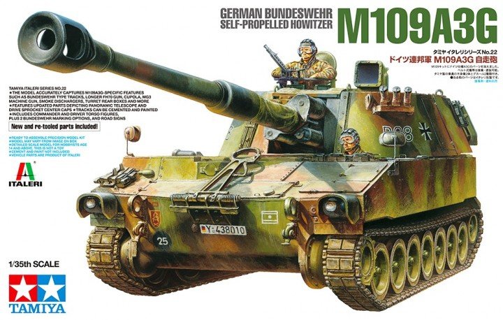 Tamiya 37022 Obusier automoteur allemand M109A3G de la Bundeswehr 1/35 