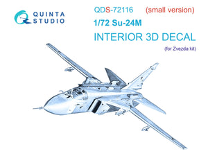 Intérieur coloré imprimé en 3D sur papier décalcomanie (Zvezda) pour Su-24M (QDS-72116) (petite version) à l&amp;#39;échelle 1/72