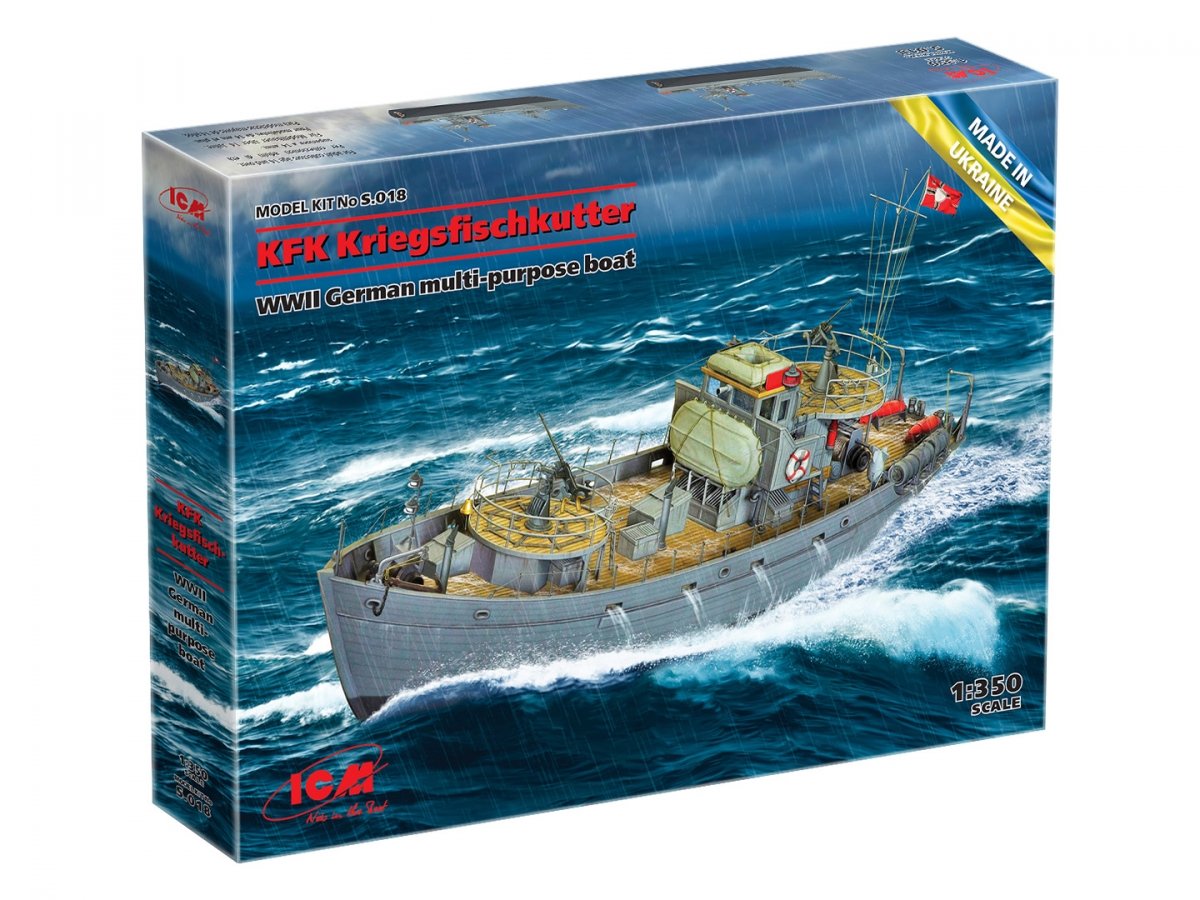 ICM S018 KFK Kriegsfischkutter Bateau polyvalent allemand de la Seconde Guerre mondiale 1/350