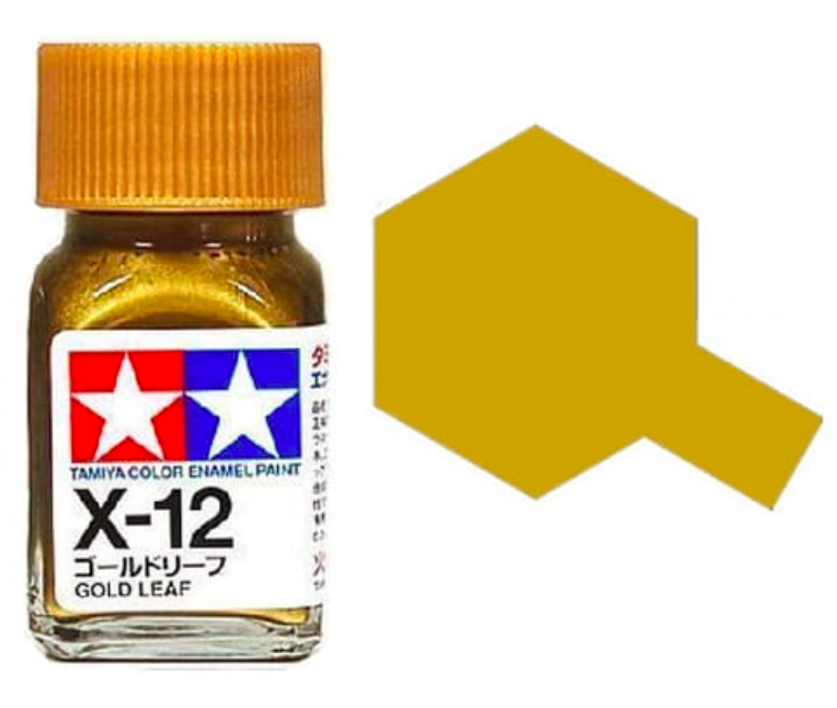 Peinture émail Tamiya X12 Feuille d&amp;#39;or (80012)