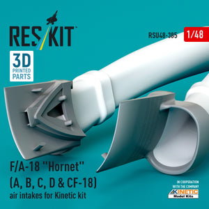 RESKIT RSU48-0385 F/A-18 &amp;quot;Hornet&amp;quot; (A, B, C, D &amp;amp; CF-18) air intakes for Kinetic kit (3D Printed) 1/48 – zdjęcie 3