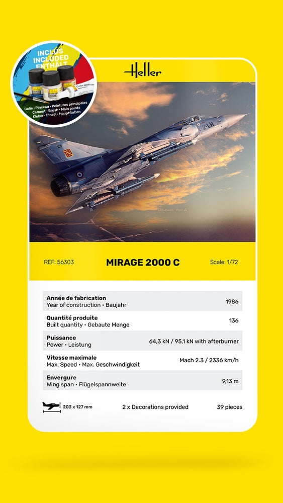 Heller 56303 KIT DE DÉMARRAGE - MIRAGE 2000 C 1/72 – image 3
