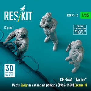RESKIT RSF35-0012 Pilotes de CH-54A « Tarhe » en position debout (1962-1968) (scène 1) (3 pièces) (Impression 3D) 1/35  – immagine 3