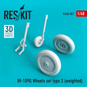 RESKIT RS48-0357 BF-109G JEU DE ROUES TYPE 2 (LESTÉ) 1/48